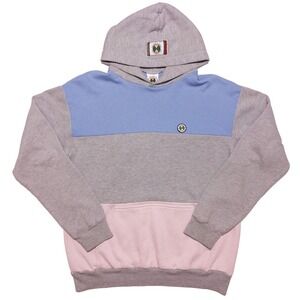 Vintage CROSS COLOURS Hoodie Jacket Blue Gray Pink Made USA Medium M